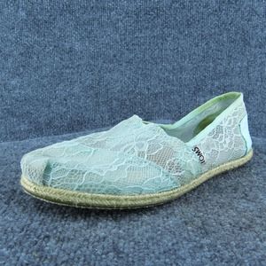 TOMS Women Flat Shoes‎ Blue Fabric Slip On Size 8 Medium